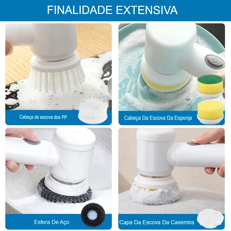 Cozinha Escova De Limpeza Elétrica Recarregável Doméstica Lavagem De Louça Ranhuras Multifuncional Para Banheiro
